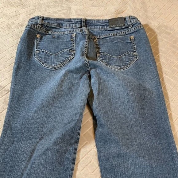 Zana Di Womens 16p Denim Jeans Blue Straight Mid Rise Medium Wash Stretch - Picture 10 of 12